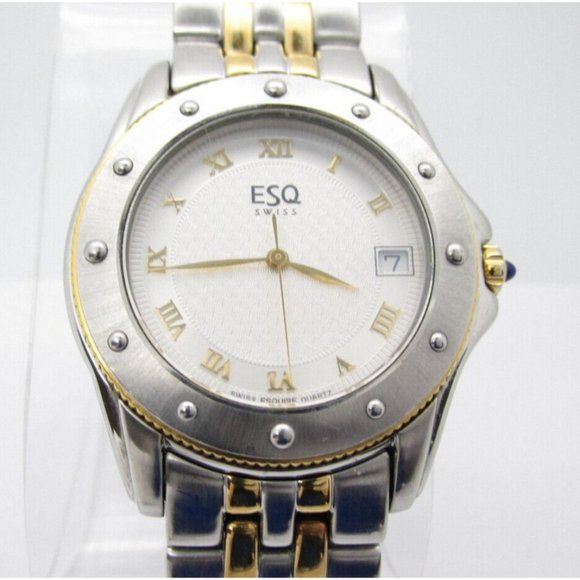 ESQ Accessories Mens Esquire Esq Swiss Quartz Wr Analog Date 4mm